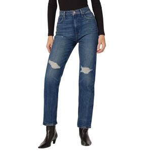 Hudson Jeans Jade High Waisted Straight Leg Distressed Loose Fit Size 30
